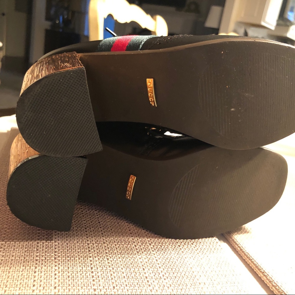 GUCCI Karen Lace Up Booties Black Bumblebee Boot - Picture 8 of 8